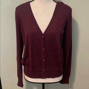 Banana Republic NWT Wine Cardigan Sweater sz LP